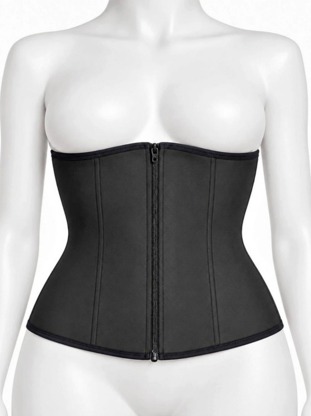 Women’s Black Waist Trainer Shapewear 2XL Firm Compression Boned Hook & Eye